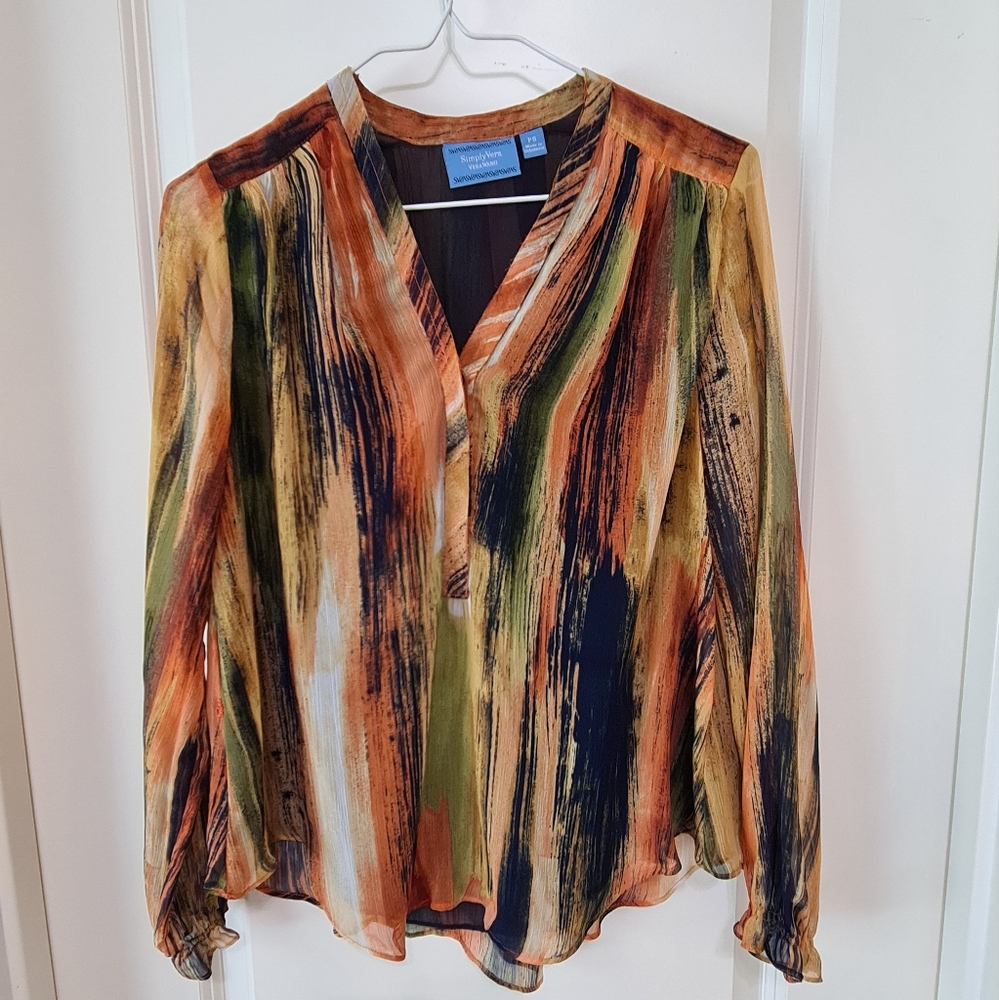 Vera Wang, Simply Vera long sleeve blouse, PS